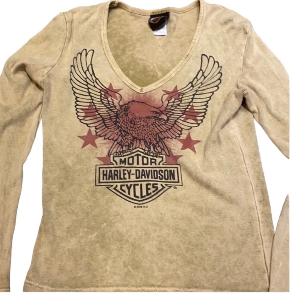 Harley Davison V-neck graphic T-shirt SZ M